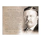 MEGA FORMAT The Man In The Arena Theodore Roosevelt Poster Wall Art, Motivational Quote, Inspirational Teddy Roosevelt Poster, Teddy Roosevelt Quote Wall Art (Unframed) 11' x 14' inches
