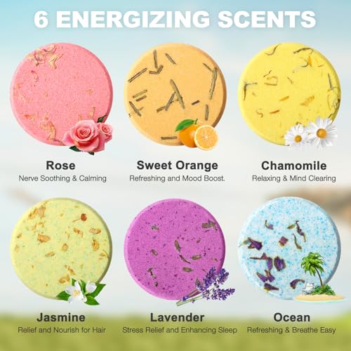 Hatisan Shower Steamers Aromatherapy, Shower Bombs with Essential Oils, Self Care and Relaxation Spa Kit Gifts for Women(6PCS) - Image 4