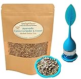 Ayurvedic Detox Cumin, Coriander and Fennel Tea with Infuser - Organic Detox Tea - Supports weight...