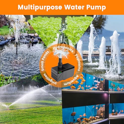 Image of hygger 530GPH DC Aquarium Pump with Controller, Ultra Quiet 24V Submersible Water Pump, 10ft High Lift Return Pump for Fish Tank, Sump, Pond, Fountain & Hydroponics (20W)