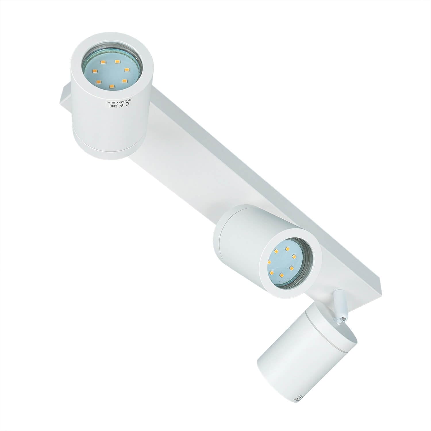 Licht-Erlebnisse Deckenspot IP44 Weiß B: 39 cm klein 3-flammig GU10 verstellbar kleiner Deckenstrahler Wohnzimmer Deckenleuchte Küche Badezimmer