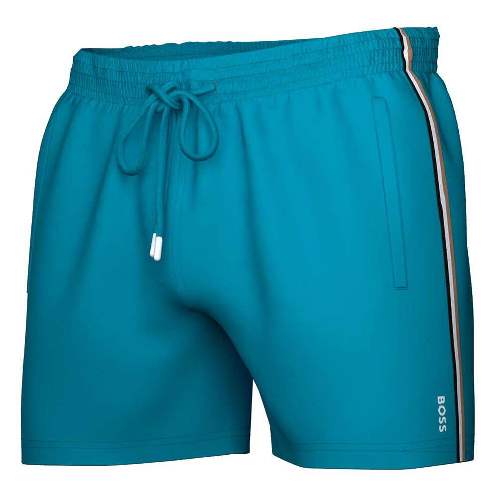 BOSS Mens Iconic 10239741 01 Shorts Turquoise/Aqua XXL
