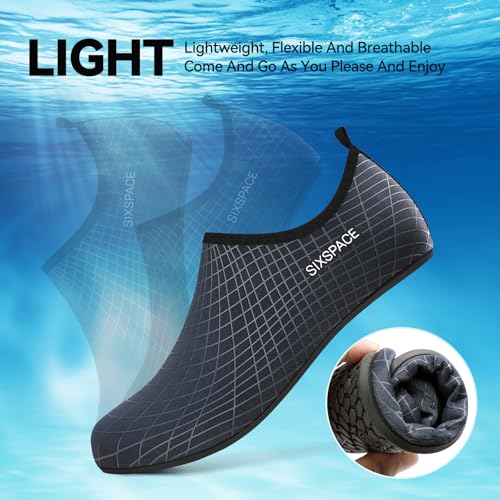 Image of Sixspace Water Shoes for Women Men Aqua Socks Swim Shower Beach Barefoot Pool Quick-Dry Non Slip Lake Surf
