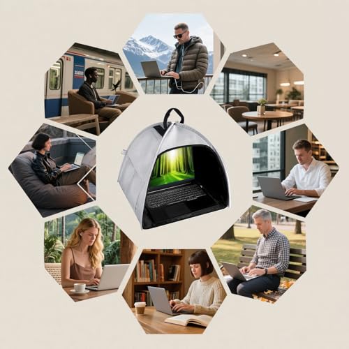 Tente solaire pour ordinateur portable, l'intimité sur votre écran