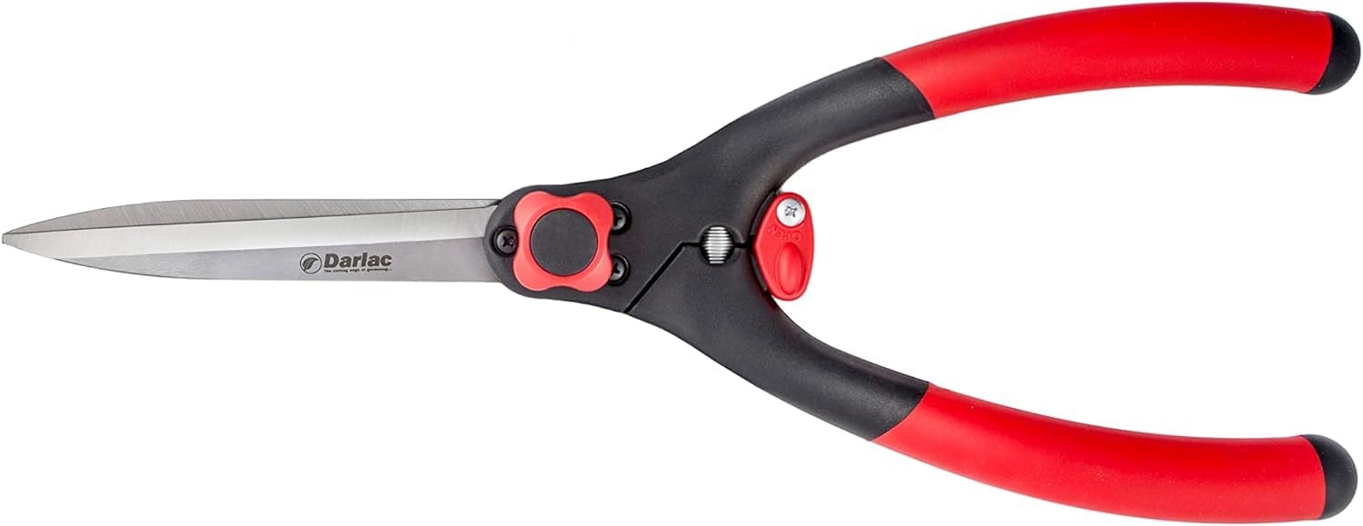 Darlac Classic Shear – Super Lightweight & Razor Sharp Ideal for Grass Cutting, Hedge Trimming, Topiary, Deadheading & General Use – Ergonomic Handles, Tension Adjuster & Easy Lock Mechanism