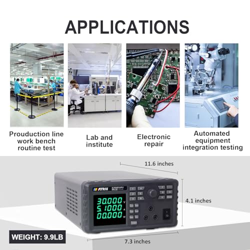 Image of MATRIX Linear DC Power Supply 30V 5A MPS-100, Variable Regulated Bench Power Supply with Number Keypad, 9 Memory, List Output for Laboratory, Electronics Testing, Repairing Phones, Battery Charging