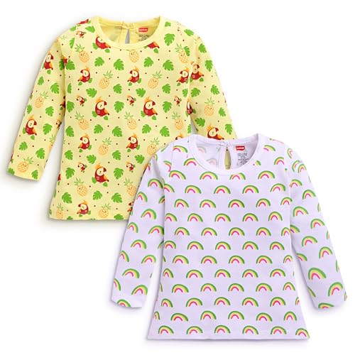 Image of LuvLap Baby Girls 100% Cotton Full Sleeve Girls Top, Pack of 02