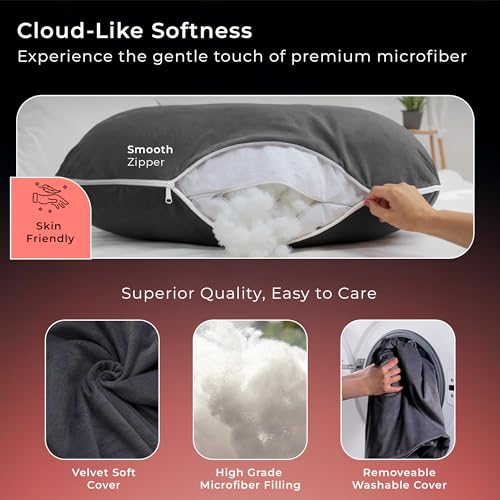 Image of Dr Trust USA Maternity Pillow for Pregnancy Sleeping, U-Shape Maternity Pillow for Pregnant Women, 360-Degree Full Body Support for Back, Legs, HIPS & Belly with Removable Velvet Cover
