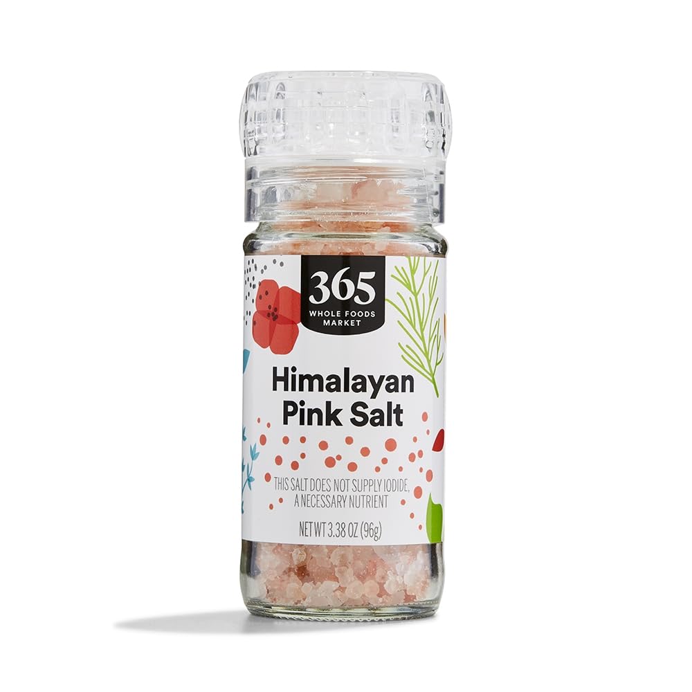 365 by Whole Foods Market Himalayan Pink Salt Grinder - 3.38oz Premium Adjustable Ceramic for Fresh Flavor