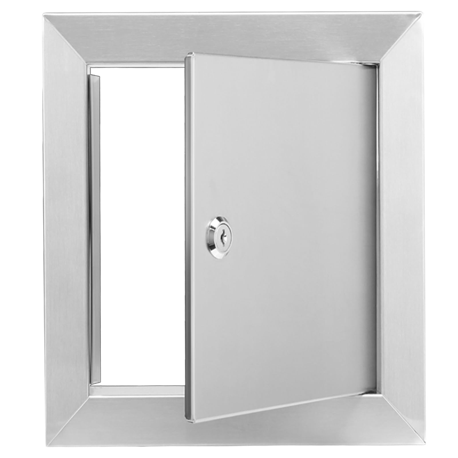 Uniwersalny aluminiowy panel dostępu, wodoodporna, stalowa osłona do płyt kartonowo-gipsowych i hydraulicznych, trwały panel naprawczy z zatrzaskiem 30 x 30 cm srebrne wykończenie