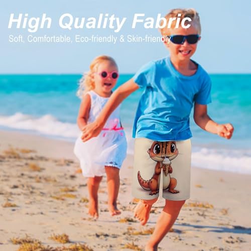 Boys Swim Trunks Boys Beach Board Shorts Dinosaurs Rainbows Trees Stars Quick Dry with Mesh Lining2