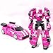 DealMux Konvertierung mit einem Transformers Auto - Verformbar - Hochgeschwindigkeitsdrift - Aus hochwertigem ABS-Kunststoff - Mit Licht und Ton Handgesteuerter Auto Transformers Roboter pink