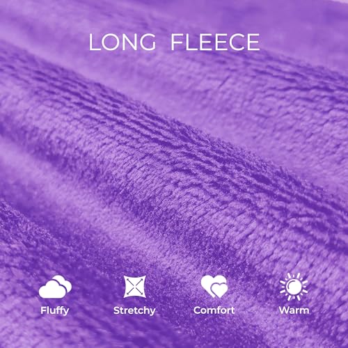 Image of Womens Long Hooded Fleece Robe, Soft Warm Spa Bathrobe for Cozy Lightweight Loungewear