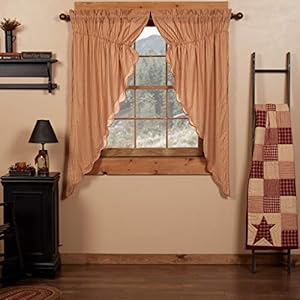 Chestonstripescallopedlinedprairiecurtains63 Urban Country Home Decor Cheston stripe scalloped lined prairie curtains 63 urban country home decor