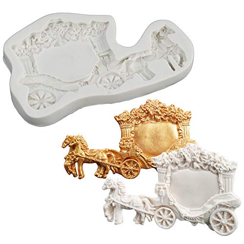 Horse Carriage Silicone Fondant Mold Romantic Sugarcraft Wedding Cake Decorating Gum Paste Tools Candy Chocolate Polymer Clay Mould
