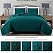 Chezmoi Collection Austin 3-Piece Oversized Bedspread Coverlet Set (Queen, Teal)