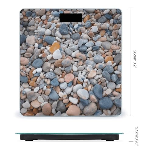 Báscula digital de baño de alta precisión con diseño piedras coloridas miniatura 2