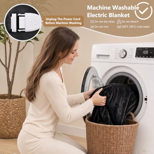 Manta Eléctrica YAZRODE Y-HEATED BLANKET Negra Throw 50x60 pulgadas miniatura 2