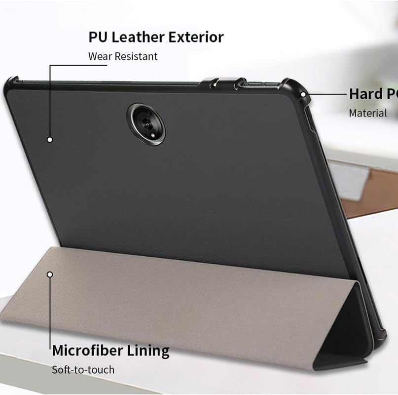 Image of Smart Flip with Pen Holder Protective Tablet Cover for OnePlus Pad 2 (12.1 inch) (Magnetic PU Leather, Black)