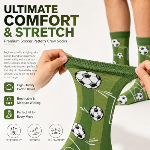 BISOUSOX Mens Funny Soccer Socks