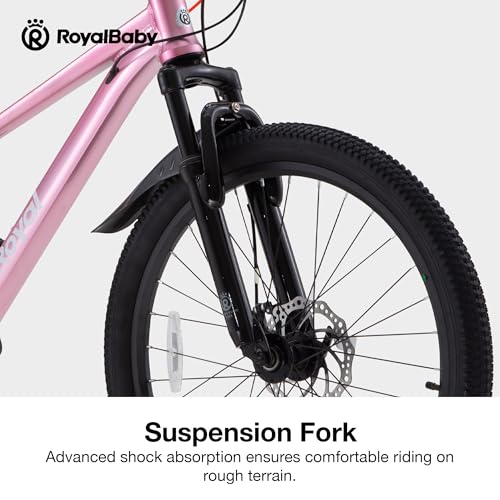 Image of RoyalBaby Kids Mountain Bike for Boys and Girls, Ultra-Light Aluminum 20-26 Inch Wheel Bicycle for 6-14 Years Old Children, 7 /21-Speeds Drivetrain