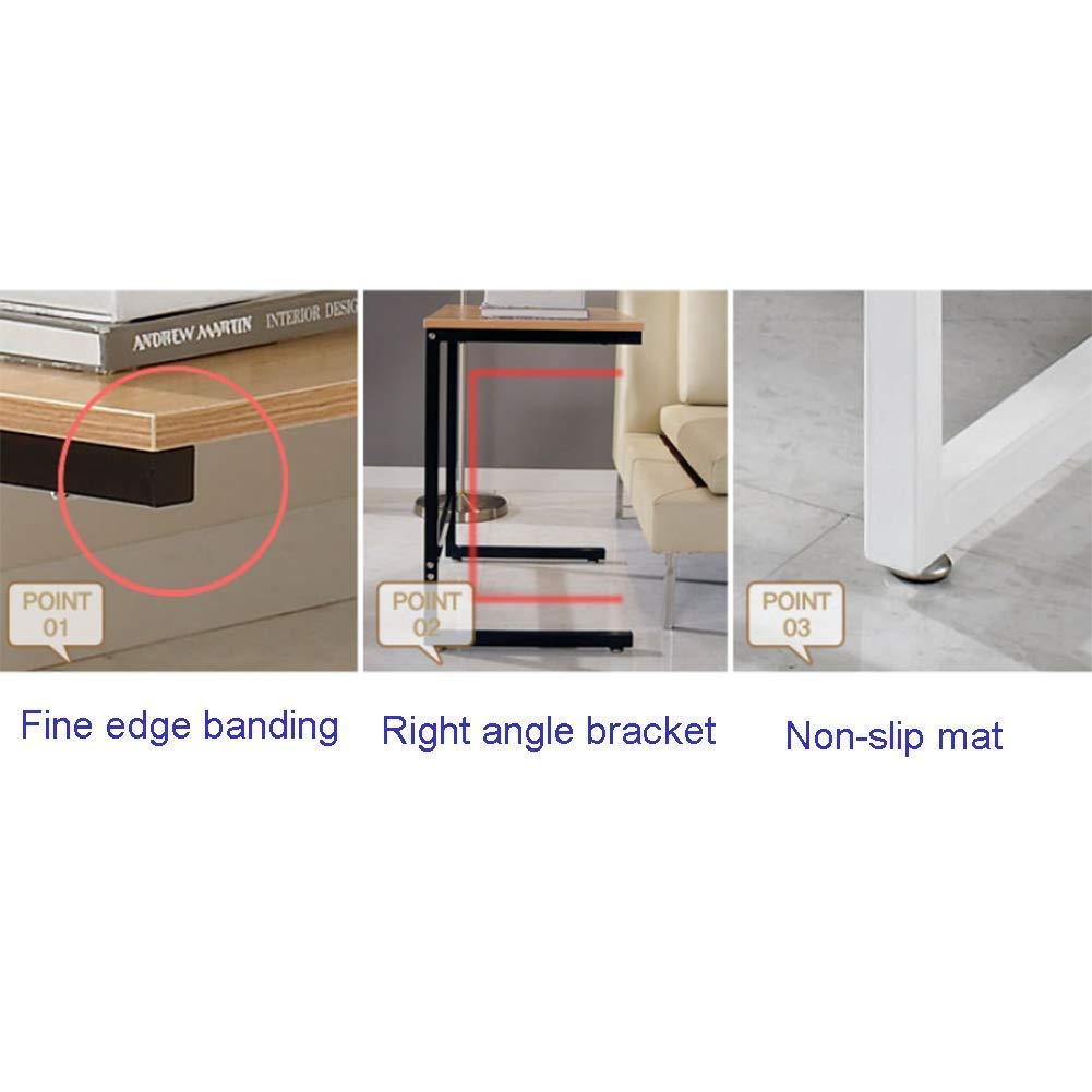 Tavolino Laterale del Divano, Supporto per Laptop da Tavolo a Forma di C, tavolino Laterale del Vassoio del caffè da scrivania, tavoletta per Notebook Accanto al Divano del Letto W