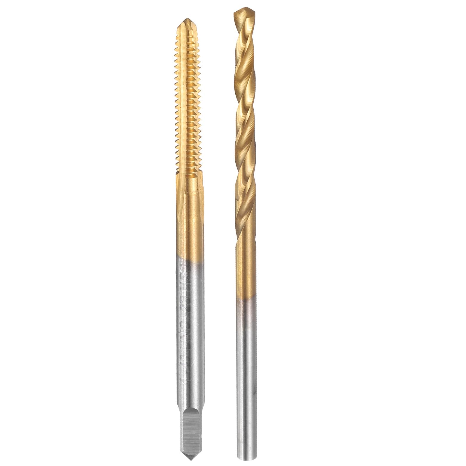 Set di Maschi e Punte da Trapano, 1 Maschio per Filettatura a scanalatura Dritta UNC 4-40 e 1 Punta elicoidale da 2,3 mm, Kit di Utensili per Filettatura HSS-6542 Rivestiti in Titanio
