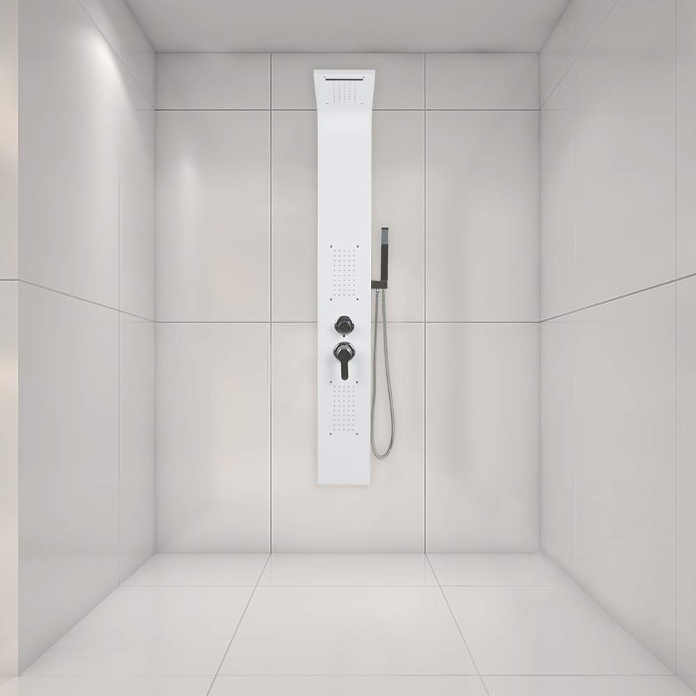 Pannello Doccia 5 In 1 Acciaio Inox - Soffione A Pioggia, Idromassaggio E Doccetta, Classe A Energetica