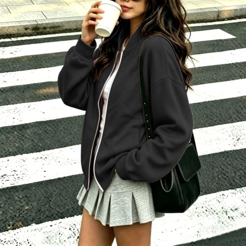 Fleece Full Zip Jacket Women Office Work Casual Sweatshirts No Hood - image 4