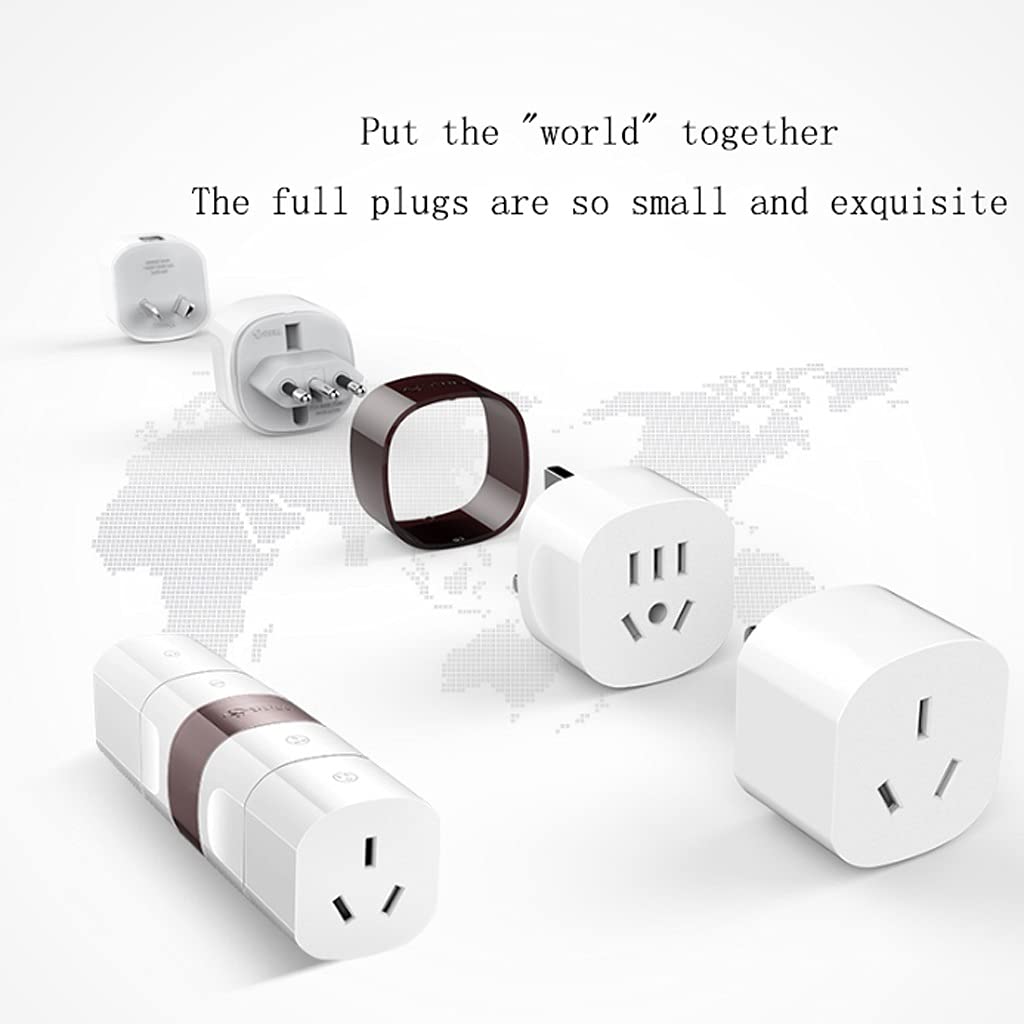 Międzynarodowa Wtyczka Adaptera Podróżna, Adapter Gniazdo Podróżowanie Universal Converter Plug, Adapter Travel Socket International, (Color : B Without USB)