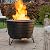 TIKI Brand Smokeless 25 in. Patio Fire Pit, Wood Burning Outdoor Fire Pit - Includes Wood Pack, Modern Design with Removable Ash Pan and Weather Resistant Cover, Black