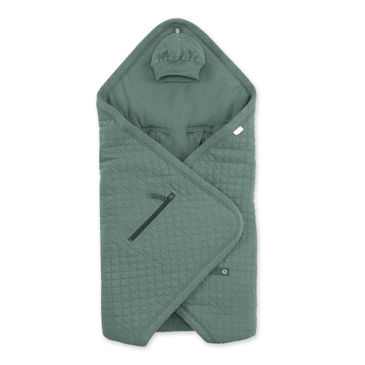 BEMINI - BISIDE Nid d'ange 0-12m - Modèle Universel 3 & 5 Points - Pady Quilted + Jersey - (Vert)