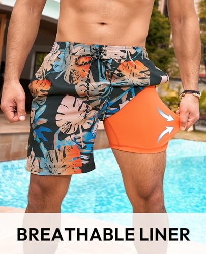 7inch Compression Swim Trunks: Mens Stretchy Quick Dry Comfort Soft Drawstring Zipper Pockets Beach Pool4