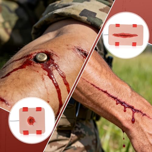 Image of Wearable Bullet & Laceration Wound Packing Training Kit | Stop the Bleeding Training Kit for Wound Dressing Training