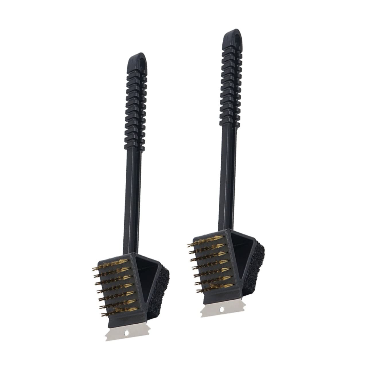 Mikikit 2Pcs Grill Brush Scraper Durable BBQ Cleaner Brush Lightweight Barbecue Scrubber for Effortless Outdoor Cooking and Cleaning for Gas and Grills