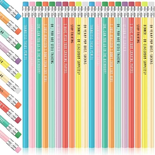 200 Pieces Funny Teacher Gifts Bulk Teacher Themed Pencils