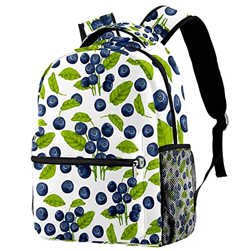 Sac à dos de voyage avec porte-bouteille et motif myrtille moderne