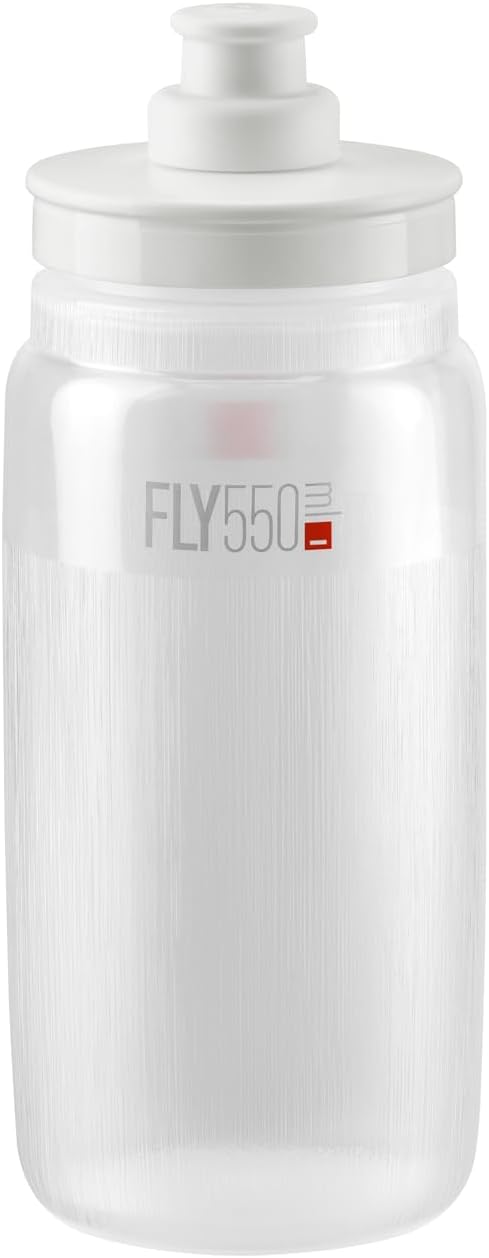 Elite Fly Tex 550ml Clear Cycling Water Bottle - World's Lightest 54g BPA-Free Bike Bottle for Road MTB Gravel