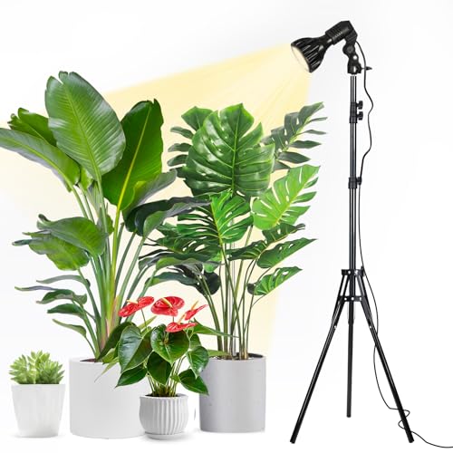 Zekoled LED Grow Lights with Adjustable Stand, 55" H, 4100K 30W Full Spectrum Grow Light