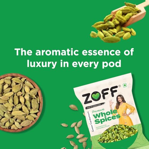 Image of ZOFF Green Cardamom Whole - Premium Choti Elachi | Authentic Flavour for Cooking, Baking & Masala Blends - Rich Aroma & Natural Freshness - Green Cardamom Whole 30gms