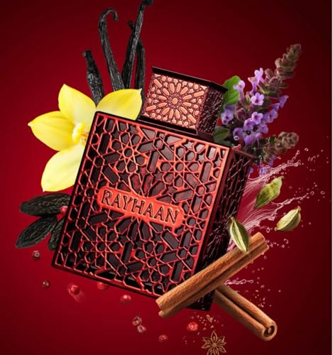 Image of Rayhaan Crimson Eau de Parfum Spray for Unisex - 100ml (3.4 Oz) Luxury Arabian Perfume, Long Lasting EDP Fragrance, Premium Designer Red Bottle Scent, Rich Oriental Aroma for Men & Women