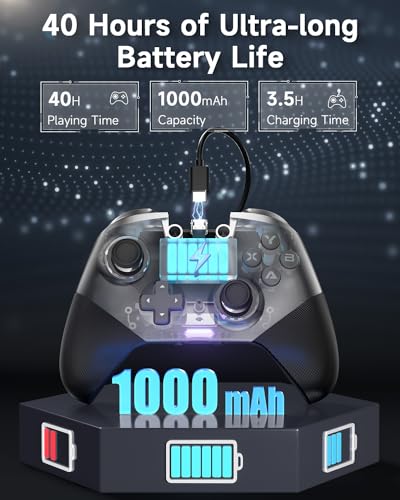 EasySMX X10 PC Controller - No Stick Drift, No Dead Zone Wireless Controller for PC, Steam and Switch - Upgraded Bluetooth controller with Four Hall Effect - include a Swappable Faceplate - Image 6