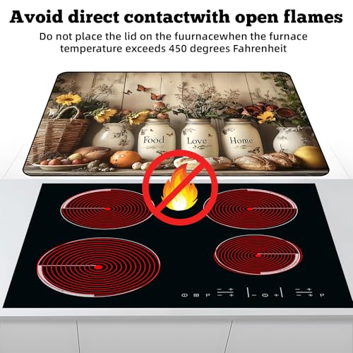 Image of Multi-Design Stove Cover for Glass /Electric Stoves - 3-in-1 Heat-Resistant Protector Mat, Non-Slip Drying Rack 28 inchx20 inch