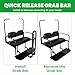 ECOTRIC Golf Cart Folding Rear Seat Kit W/Grab Bar Compatible with 1994.5-Up EZGO TXT Models Back Flip Seat Black
