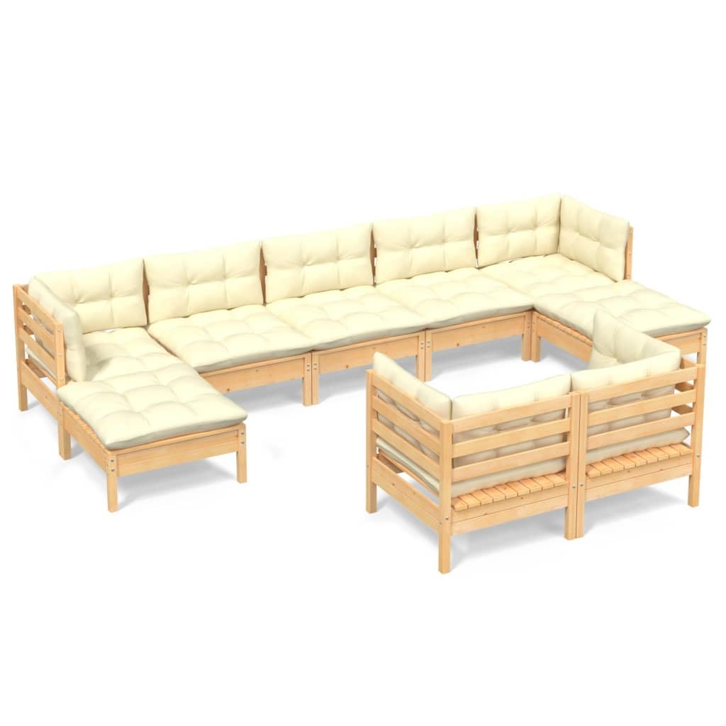 lite drewno sosnowe zestaw modułowy kremowy 9 el. 92.5 cm