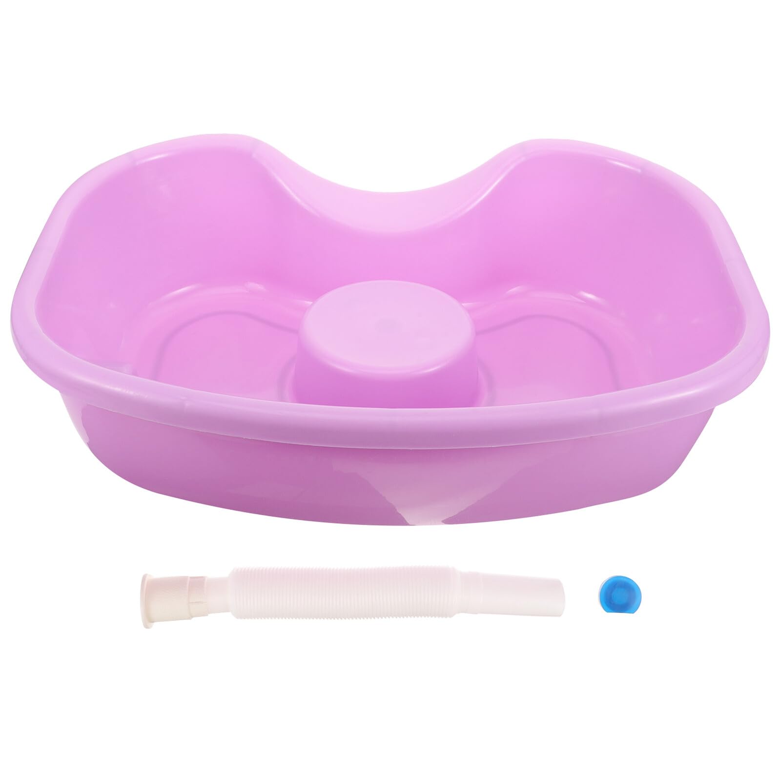 Lavatesta da Letto in Plastica per Anziani e Persone Malate, Bacinella Ergonomica per Lavare i Chioma Posizione Collo Confortevole, Uso Domestico e Assistenza