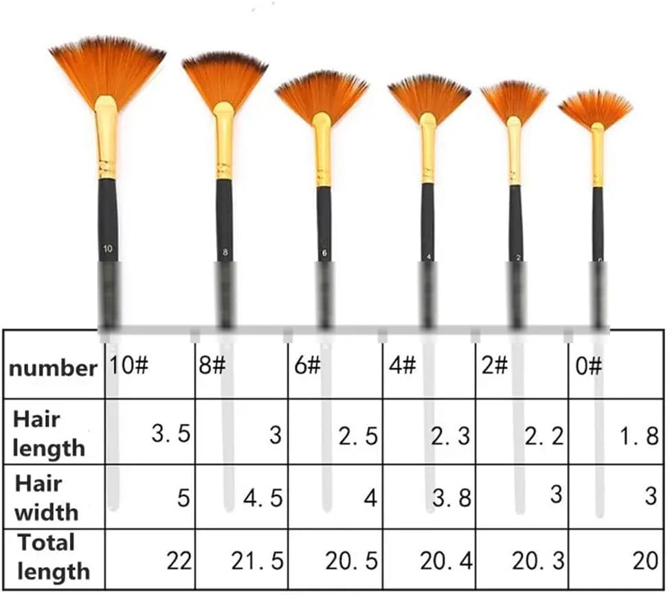Fan-Type Nylon Bristles Watercolour Brushes Art for Painting