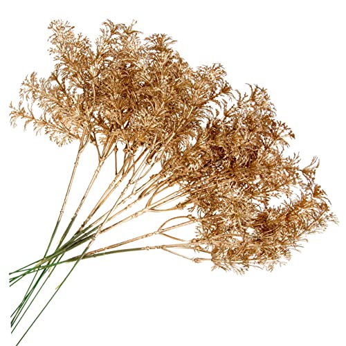 SOLUSTRE 12pcs Christmas Glitter Picks for Wreaths Festive Home Decor Eucalyptus Stems for Holiday Crafts and Bouquets for Xmas Parties and Tree Decorations