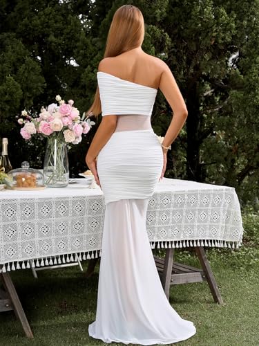 Off Shoulder Bodycon Formal Wedding Guest Maxi Dress Mesh Patchwork Cocktail Dresses for Women 2025 Elegant Classy2