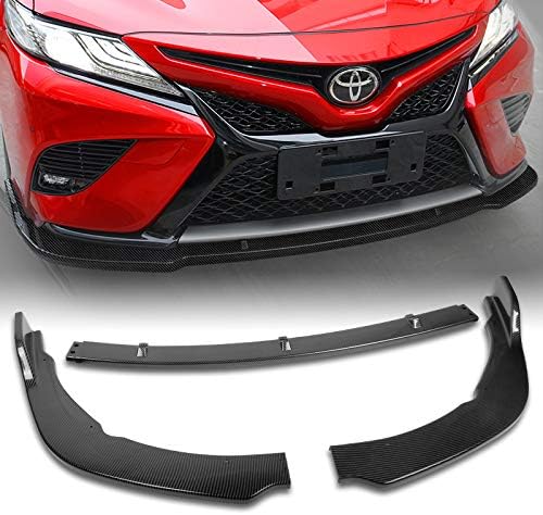 3PCS Front Bumper Lip Kit fit for compatible with 2018-2020 Toyota Camry, Sport-Style Splitter Trim Protection Spoiler, Air-Dam-Chin-Diffuser (Unpainted Matt Black)